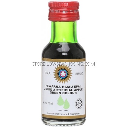 Air Pewarna (Artificial Cochineal Colour) Hijau 青水 STAR -25ml/12btl/Ctn